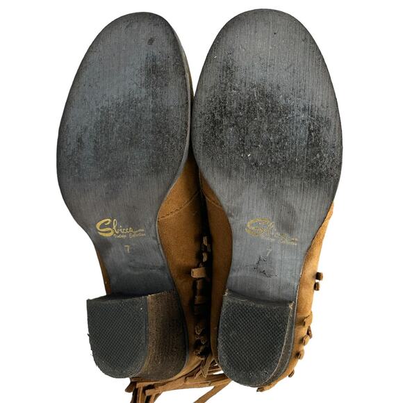 Womens Brown Suede Fringe Boot Size 7 - Picture 6 of 7